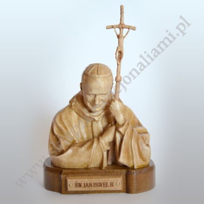 ŚW.JAN PAWEŁ II - POPIERSIE - wys.13 cm - figura drewniana