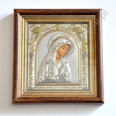MATKA BOŻA FATIMSKA - ikona w ramce za szkłem 15.8 x 16.8 cm - 85998