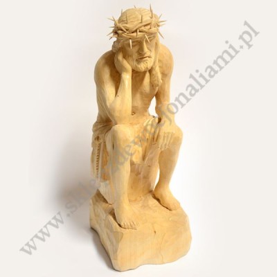 JEZUS FRASOBLIWY - figura drewniana, wysokość - 33 cm