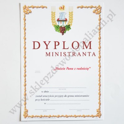 DYPLOM MINISTRANTA - format A5 - 0365