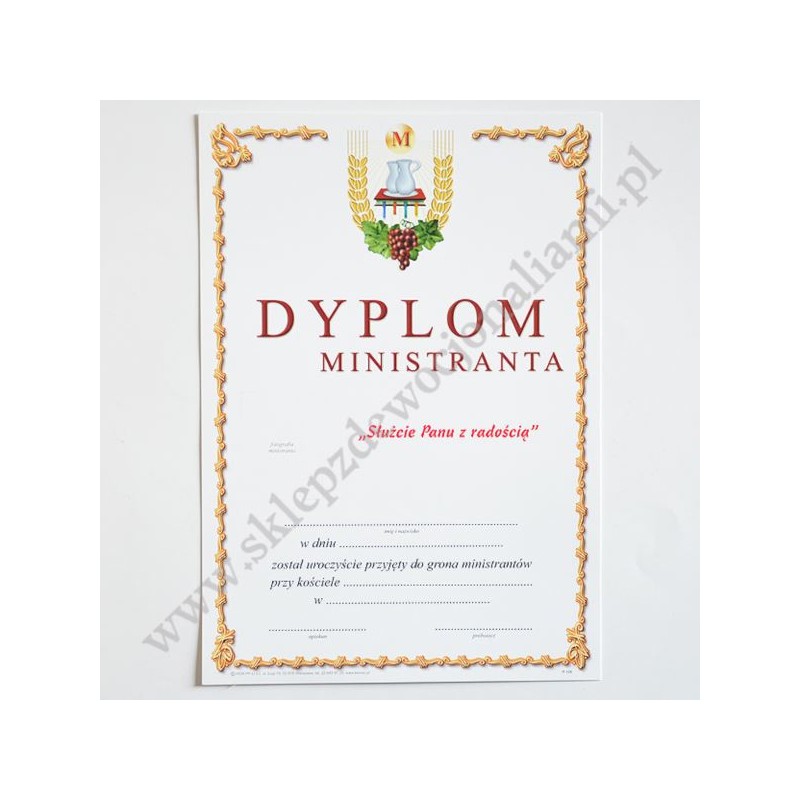 DYPLOM MINISTRANTA - format A5 - 0365